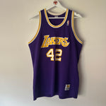 Load image into Gallery viewer, Los Angeles Lakers James Worthy Sand Knit jersey  - Large (Fits medium)
